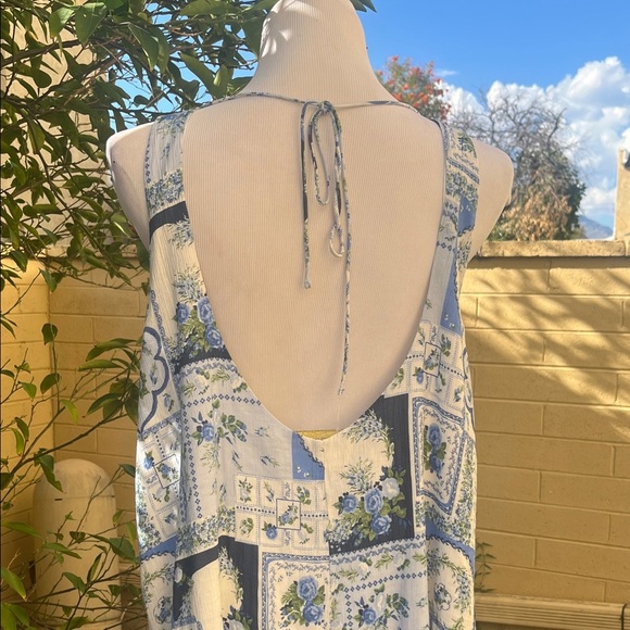 Abercrombie Fitch Patchwork Floral Print Mini Dress Women's Size L - Picture 4 of 8